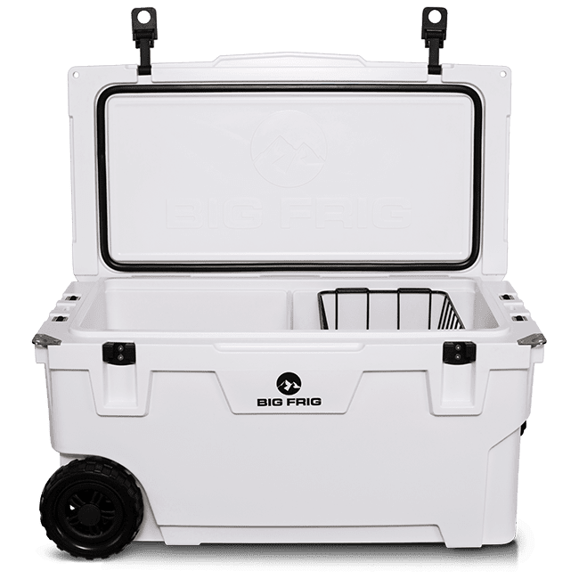 70 qt White Badlands Cooler with Wheels